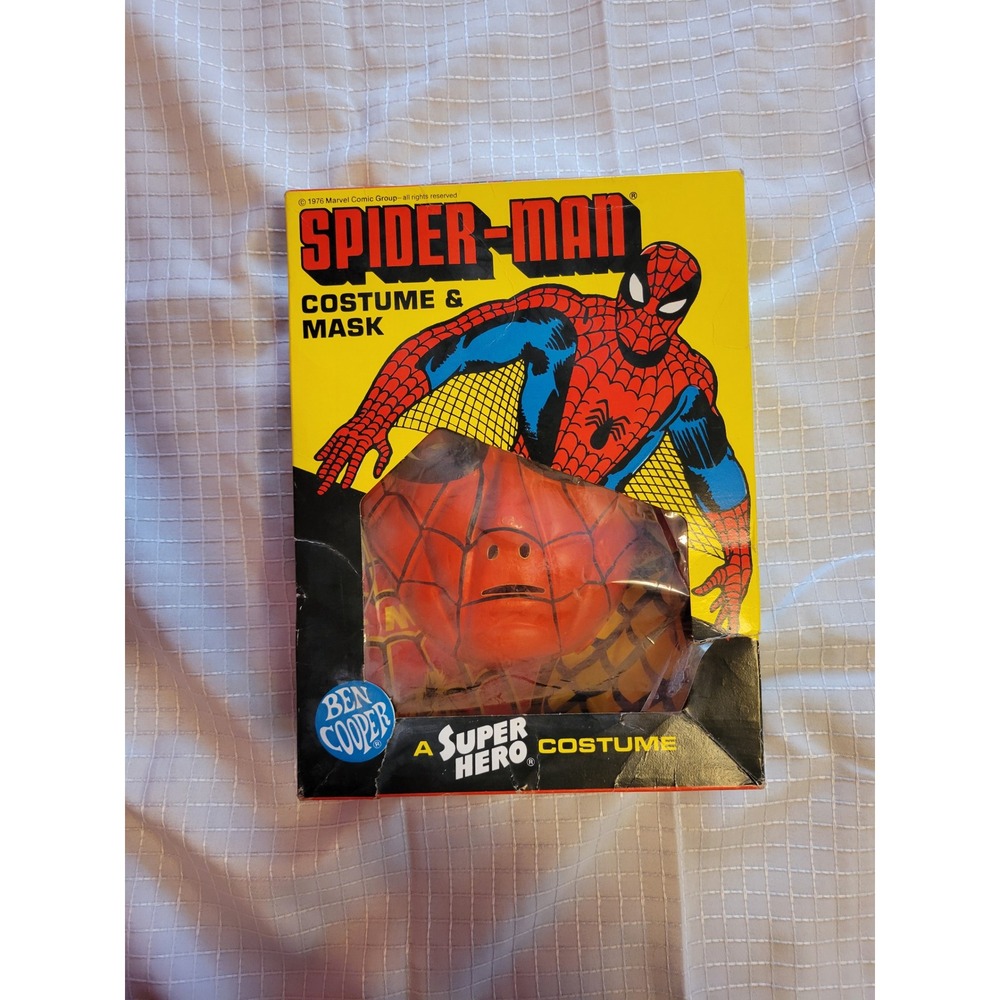 Vintage 1977 Ben Cooper Spider-Man Costume and Mask Marvel Comics Size Small 4-6